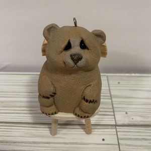 Vintage 1995 Hallmark Lou Rankin Bear Ornament